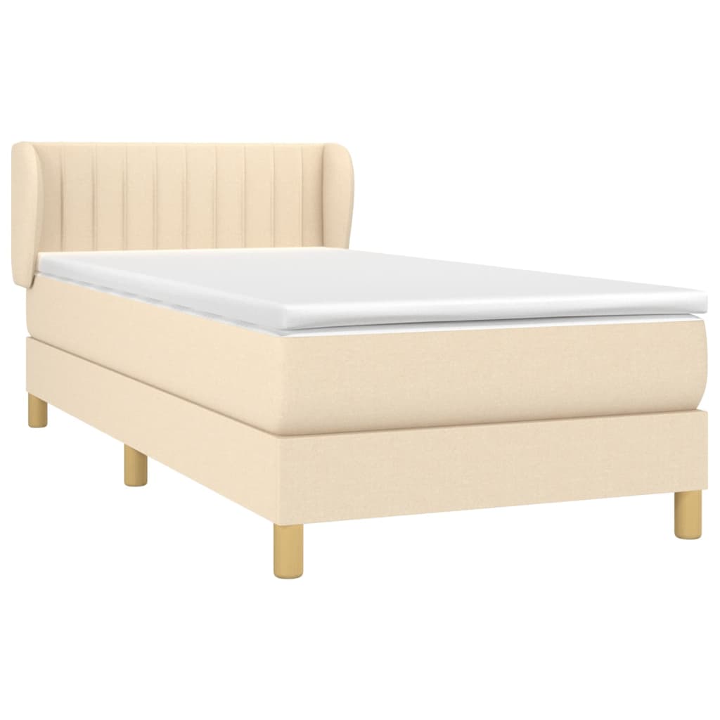 Sommier à lattes de lit avec matelas Crème 100x200 cm Tissu - XIOS