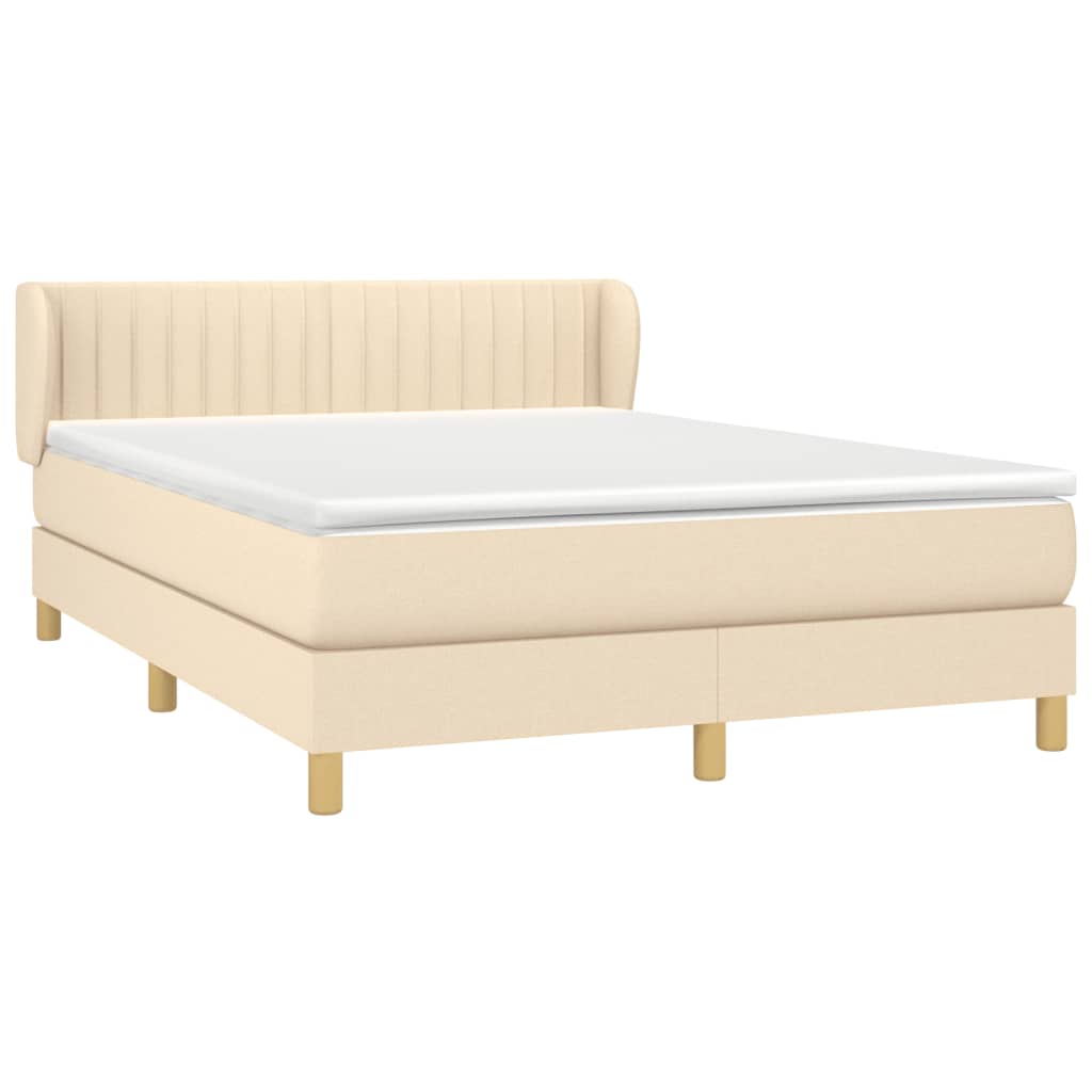 Sommier à lattes de lit avec matelas Crème 140x200 cm Tissu - XIOS