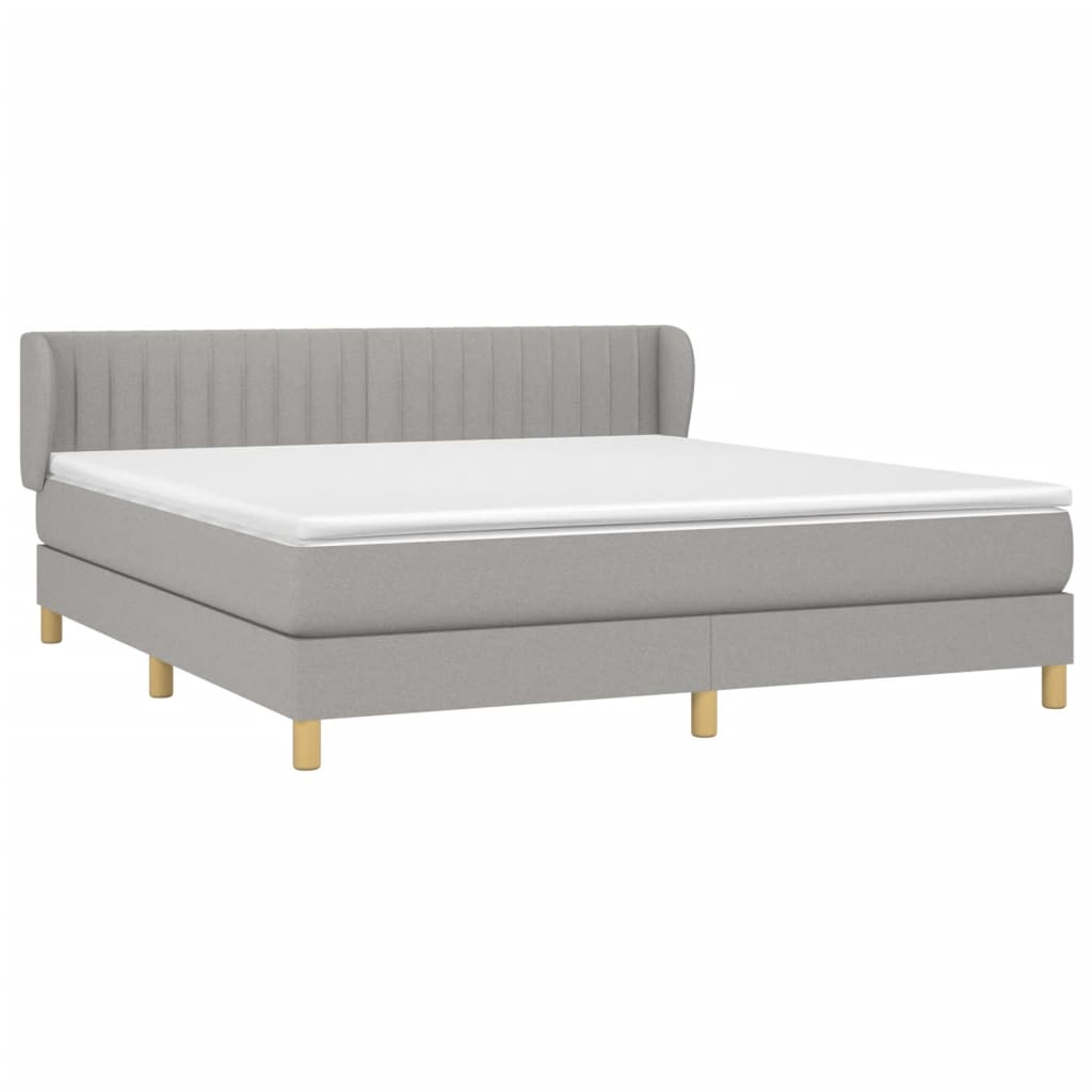 Sommier à lattes de lit avec matelas Gris clair 160x200cm Tissu - XIOS