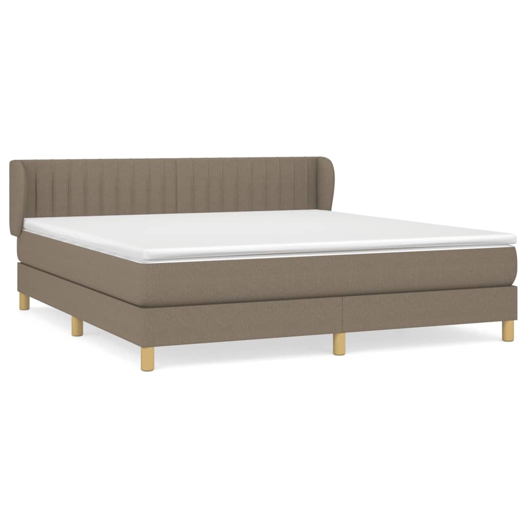 Sommier à lattes de lit avec matelas Taupe 160x200 cm Tissu - XIOS