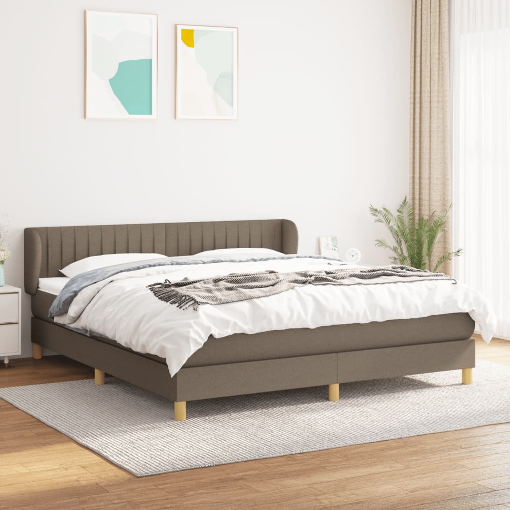Sommier à lattes de lit avec matelas Taupe 160x200 cm Tissu - XIOS