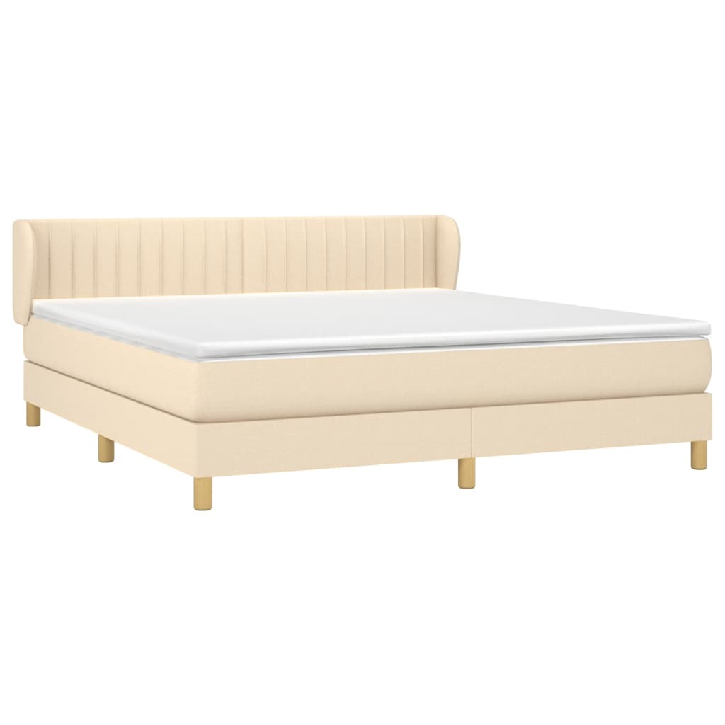 Sommier à lattes de lit avec matelas Crème 160x200 cm Tissu - XIOS