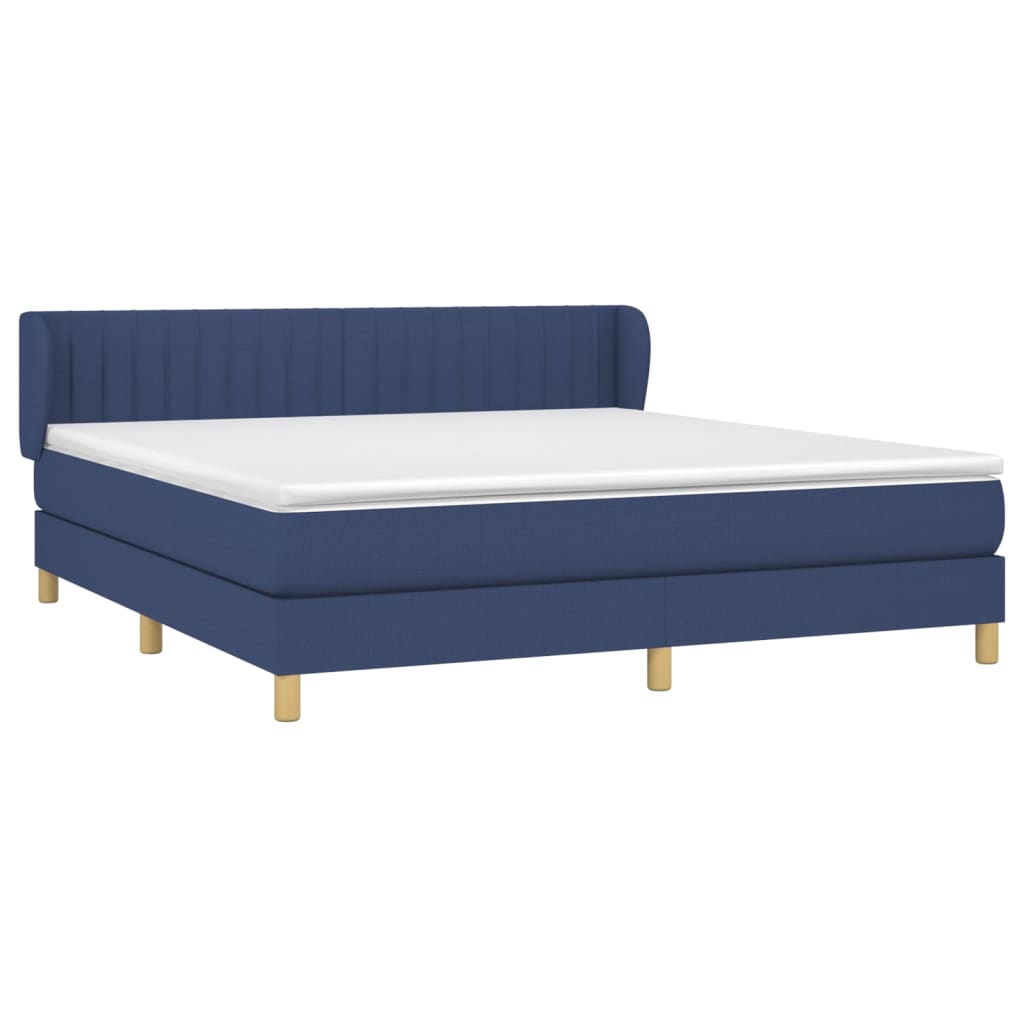 Sommier à lattes de lit avec matelas Bleu 160x200 cm Tissu - XIOS