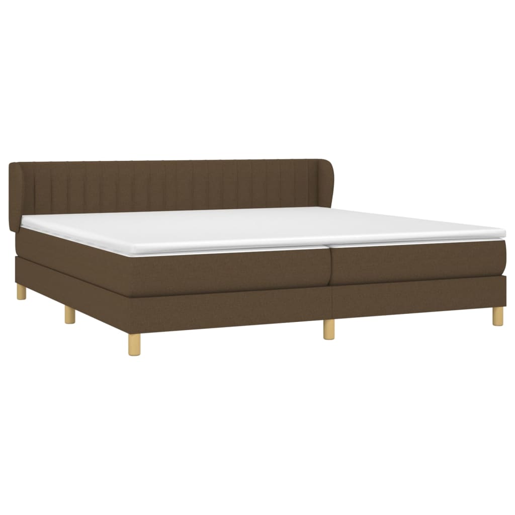 Sommier à lattes de lit avec matelas Marron foncé 200x200 cm