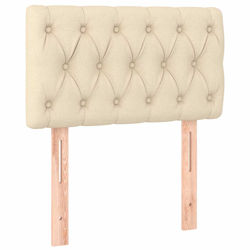 Sommier à lattes de lit avec matelas Crème 80x200 cm Tissu