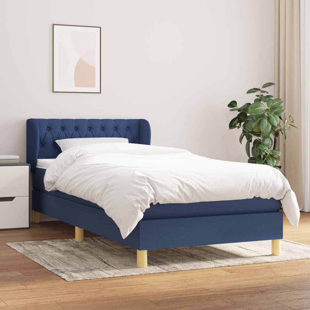 Sommier à lattes de lit avec matelas Bleu 80x200 cm Tissu - XIOS