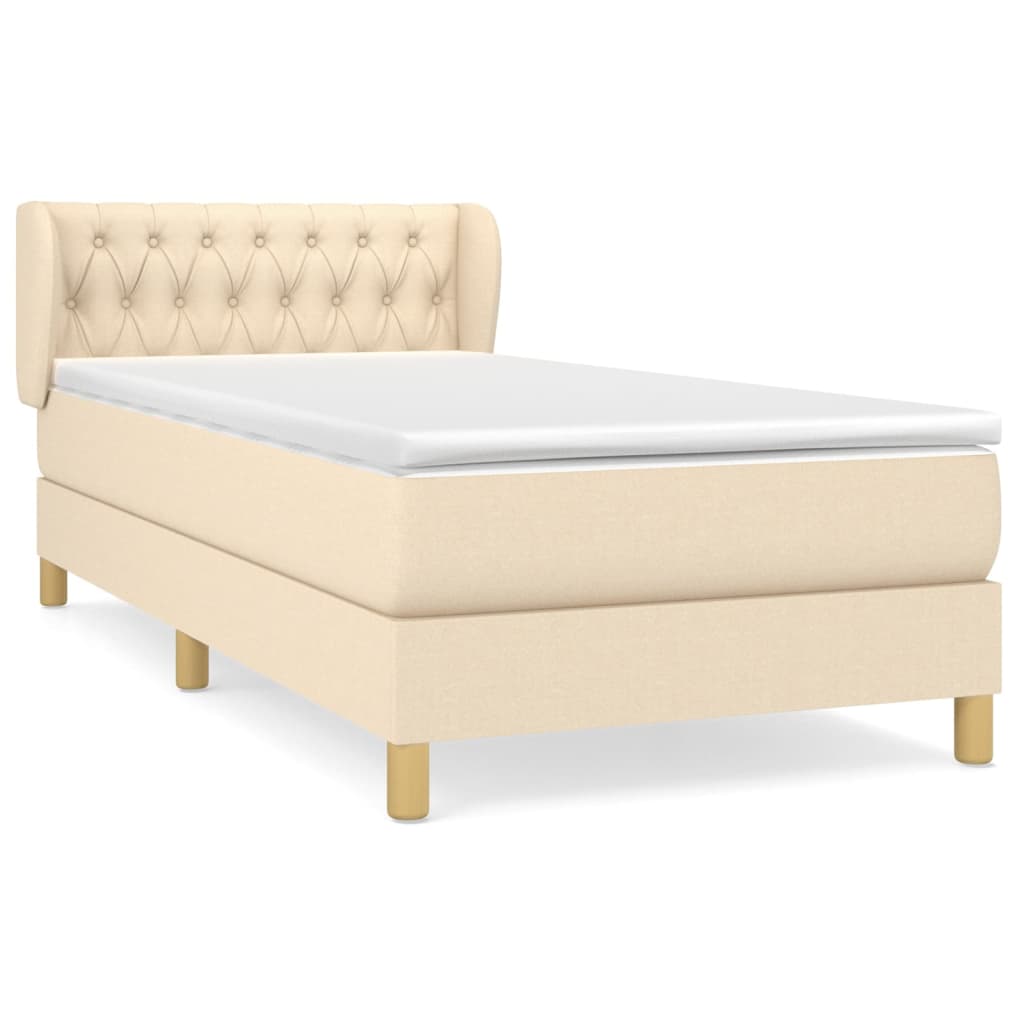 Sommier à lattes de lit et matelas Crème 90x190 cm Tissu - XIOS