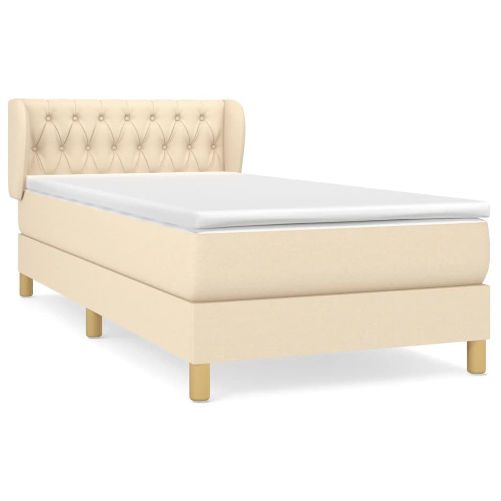 Sommier à lattes de lit avec matelas Crème 90x200 cm Tissu - XIOS