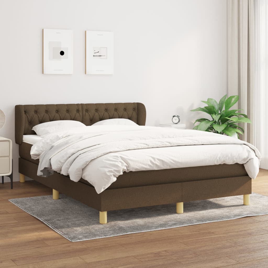 Sommier à lattes de lit avec matelas Marron foncé 140x190 cm - XIOS
