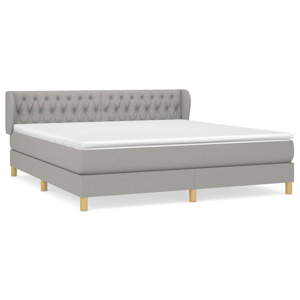 Sommier à lattes de lit avec matelas Gris clair 180x200cm Tissu - XIOS