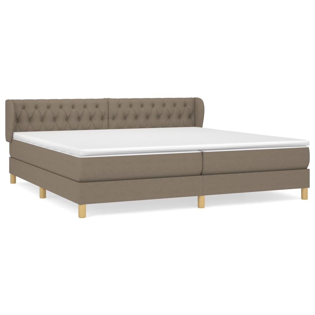 Sommier à lattes de lit avec matelas Taupe 200x200 cm Tissu - XIOS