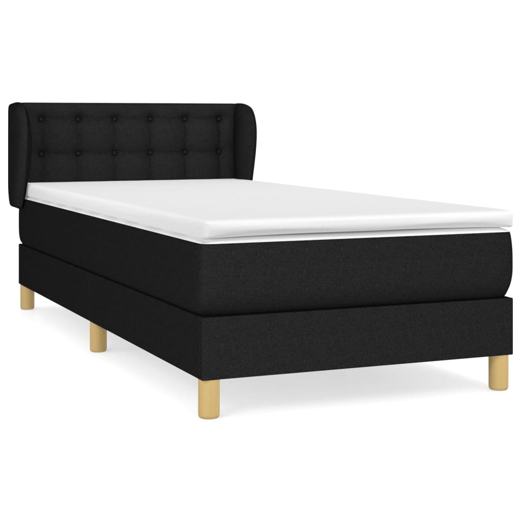 Sommier à lattes de lit et matelas Noir 80x200 cm Tissu - XIOS