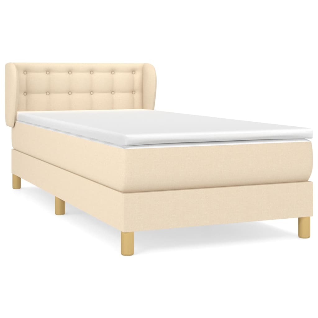 Sommier à lattes de lit avec matelas Crème 80x200 cm Tissu - XIOS