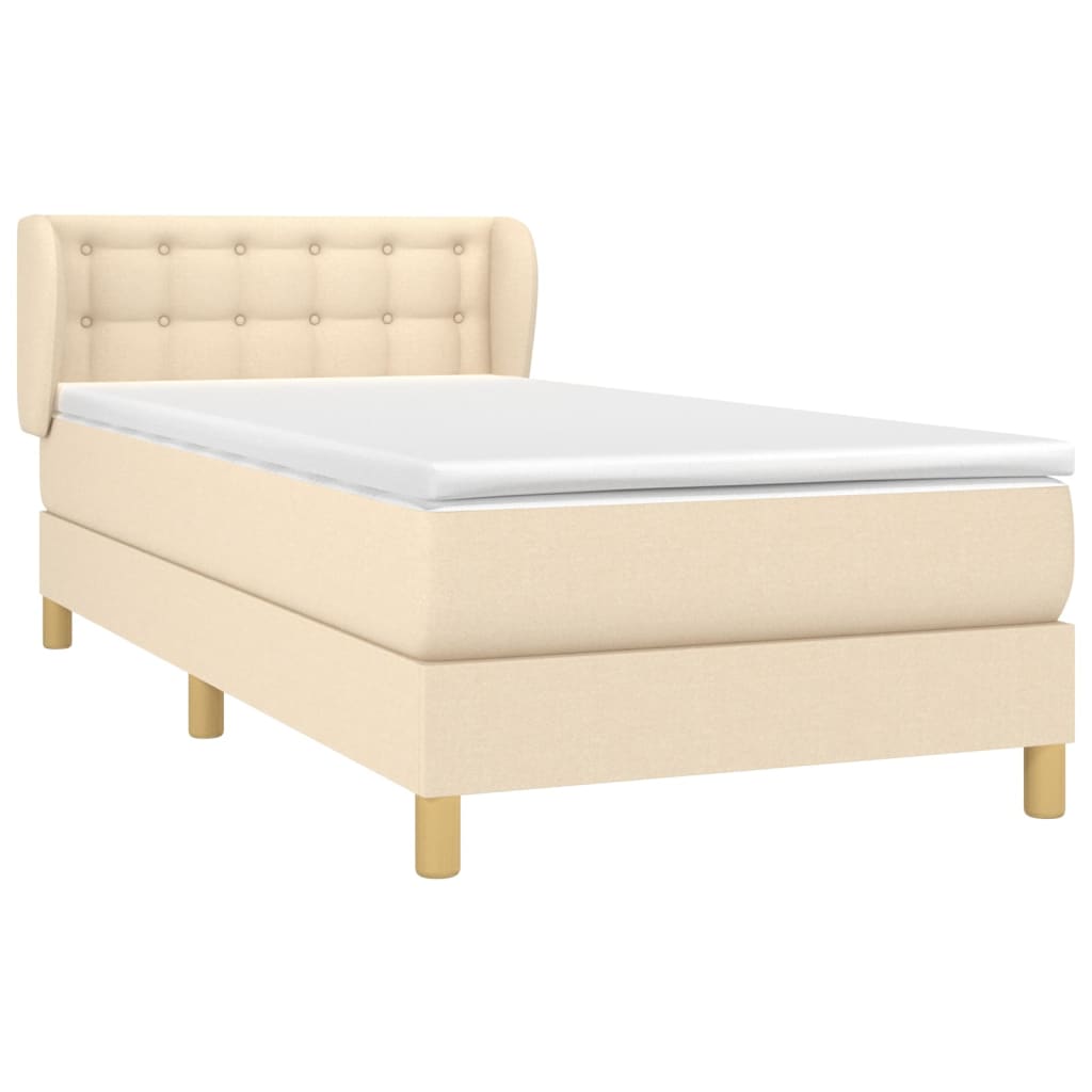 Sommier à lattes de lit avec matelas Crème 80x200 cm Tissu - XIOS