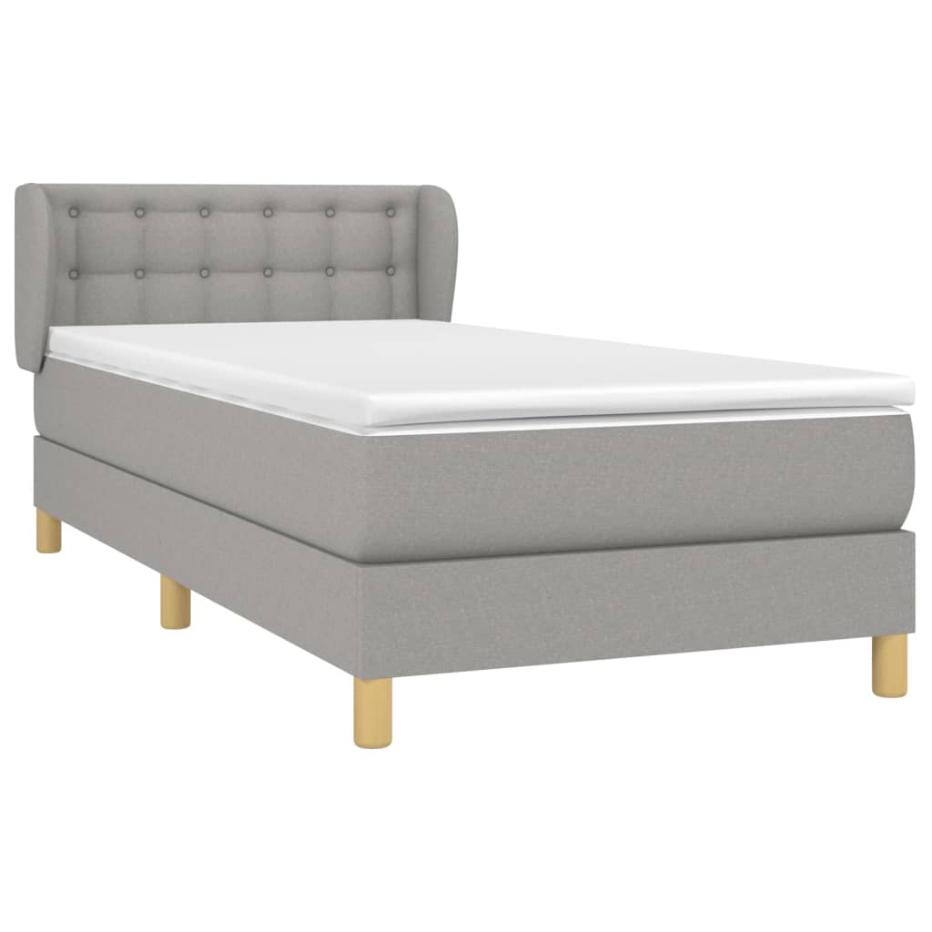 Sommier à lattes de lit et matelas Gris clair 90x190 cm Tissu - XIOS
