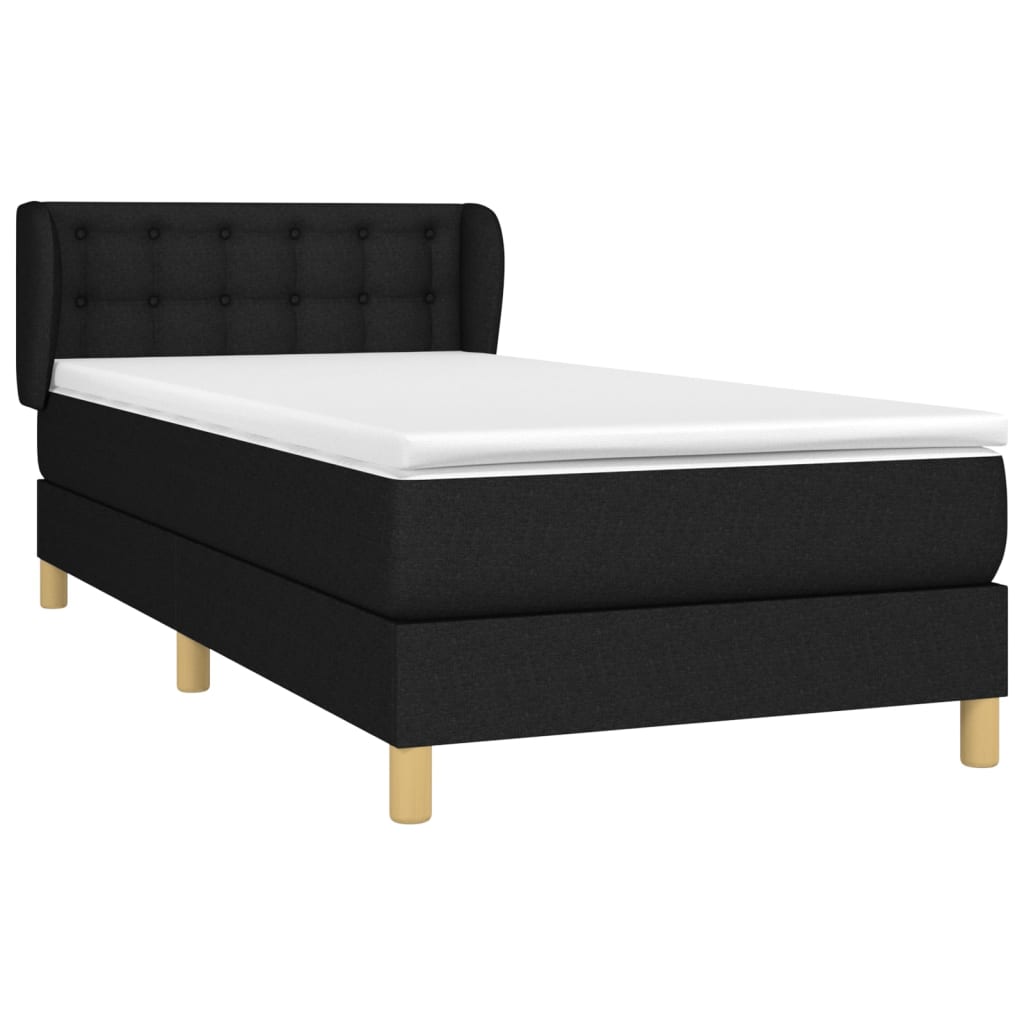 Sommier à lattes de lit avec matelas Noir 100x200 cm Tissu - XIOS