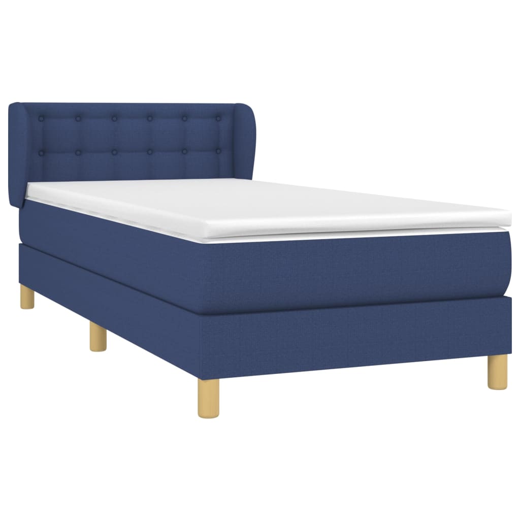Sommier à lattes de lit avec matelas Bleu 100x200 cm Tissu - XIOS