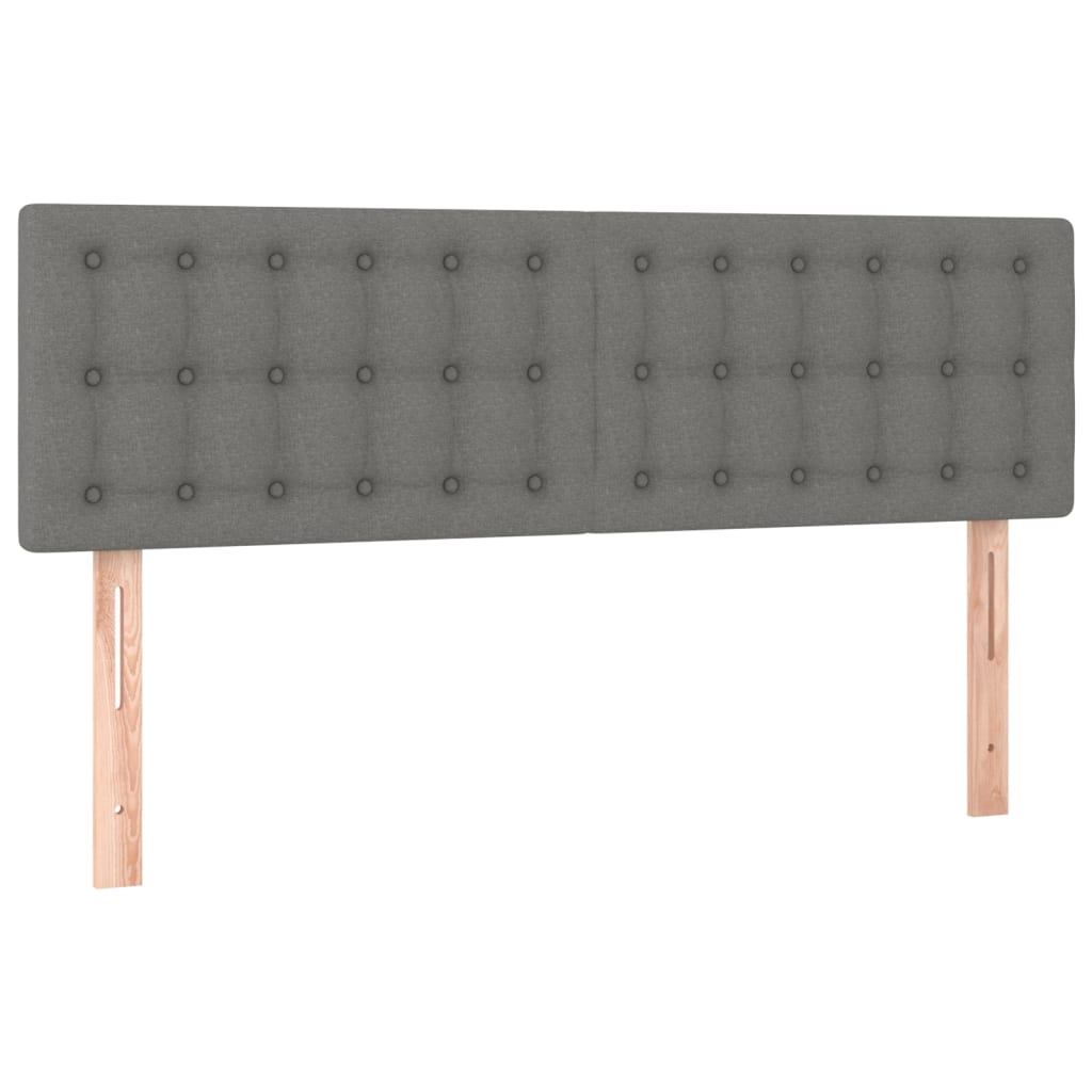 Sommier à lattes de lit avec matelas Gris foncé 140x200cm Tissu - XIOS