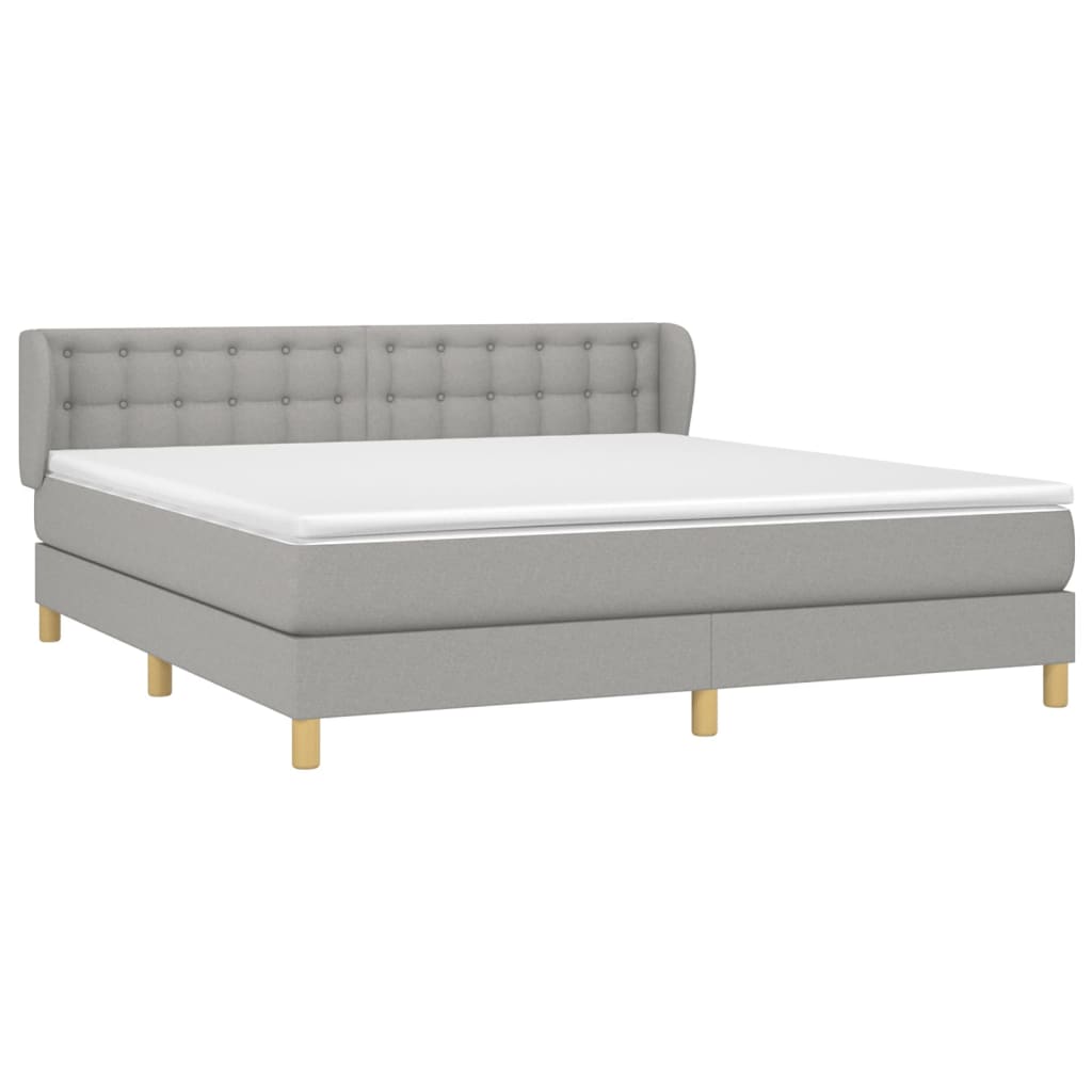 Sommier à lattes de lit avec matelas Gris clair 180x200cm Tissu - XIOS