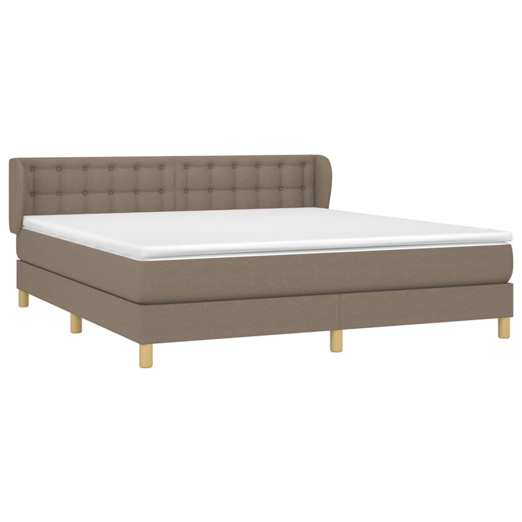 Sommier à lattes de lit avec matelas Taupe 180x200 cm Tissu - XIOS