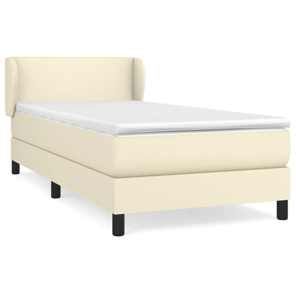 Sommier à lattes de lit avec matelas Crème 80x200 cm Similicuir - XIOS