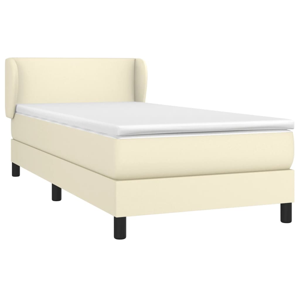 Sommier à lattes de lit avec matelas Crème 80x200 cm Similicuir - XIOS