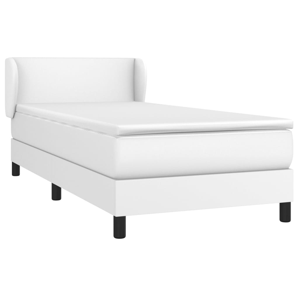 Sommier à lattes de lit avec matelas Blanc 90x190 cm Similicuir - XIOS
