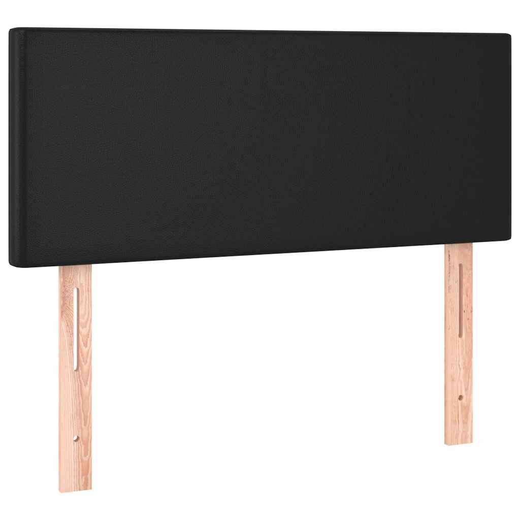 Sommier à lattes de lit avec matelas Noir 90x200 cm Similicuir