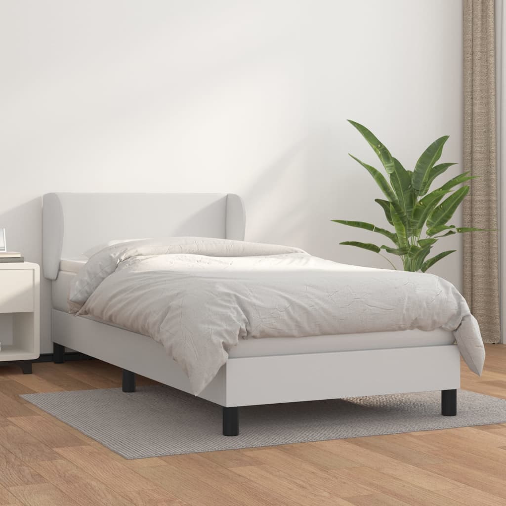 Sommier à lattes de lit avec matelas Blanc 90x200 cm Similicuir - XIOS