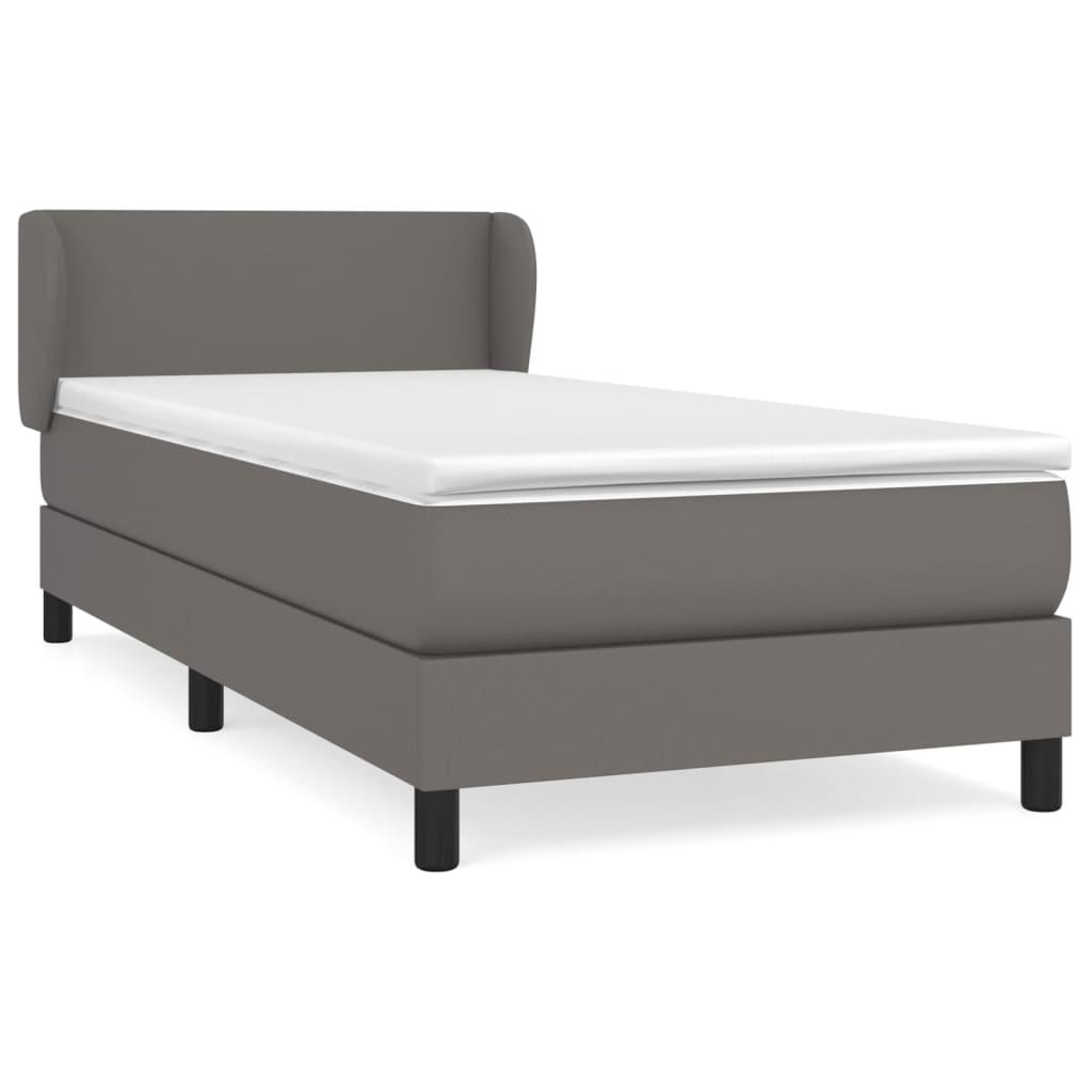 Sommier à lattes de lit avec matelas Gris 90x200 cm Similicuir - XIOS
