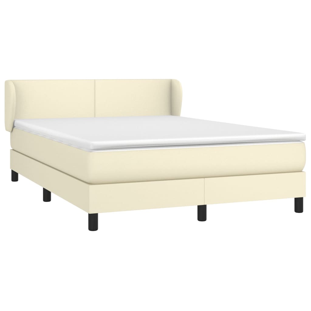 Sommier à lattes de lit avec matelas Crème 140x190cm Similicuir - XIOS