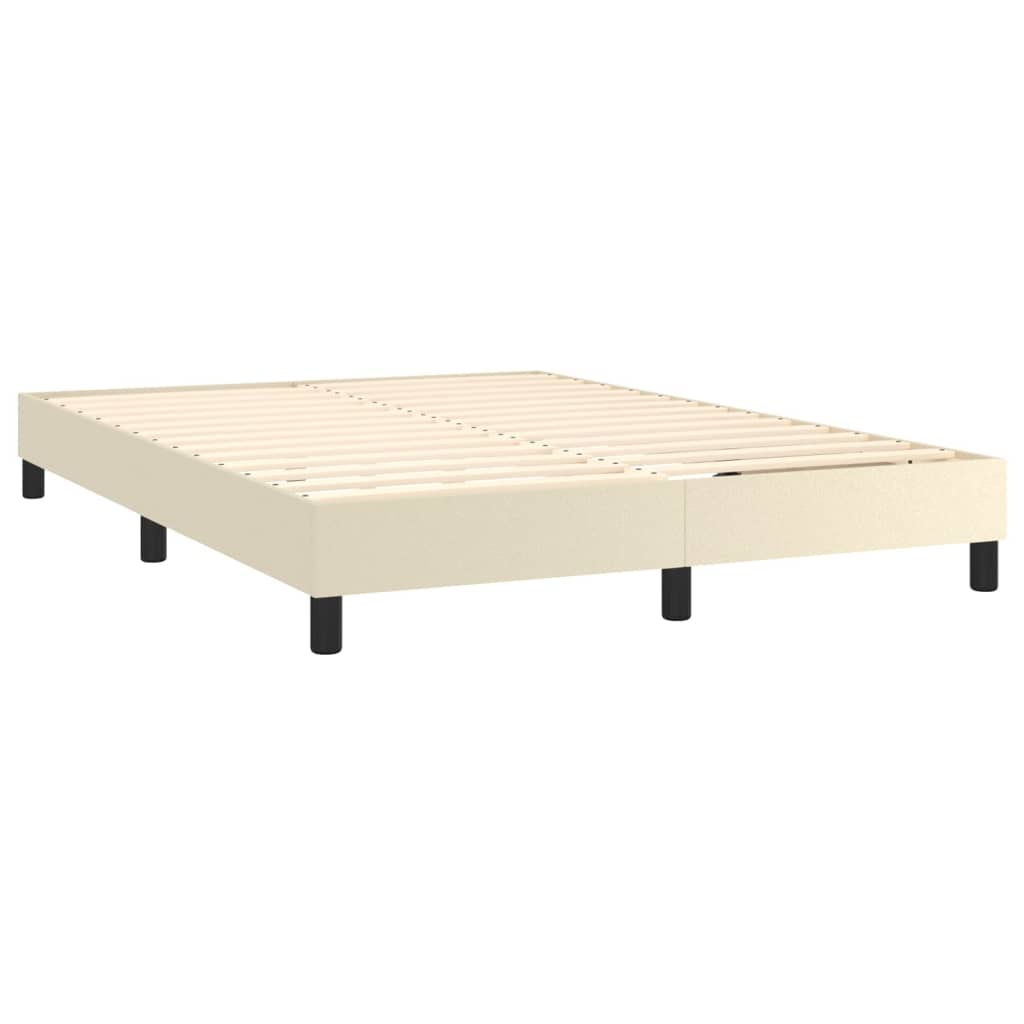 Sommier à lattes de lit avec matelas Crème 140x190cm Similicuir - XIOS