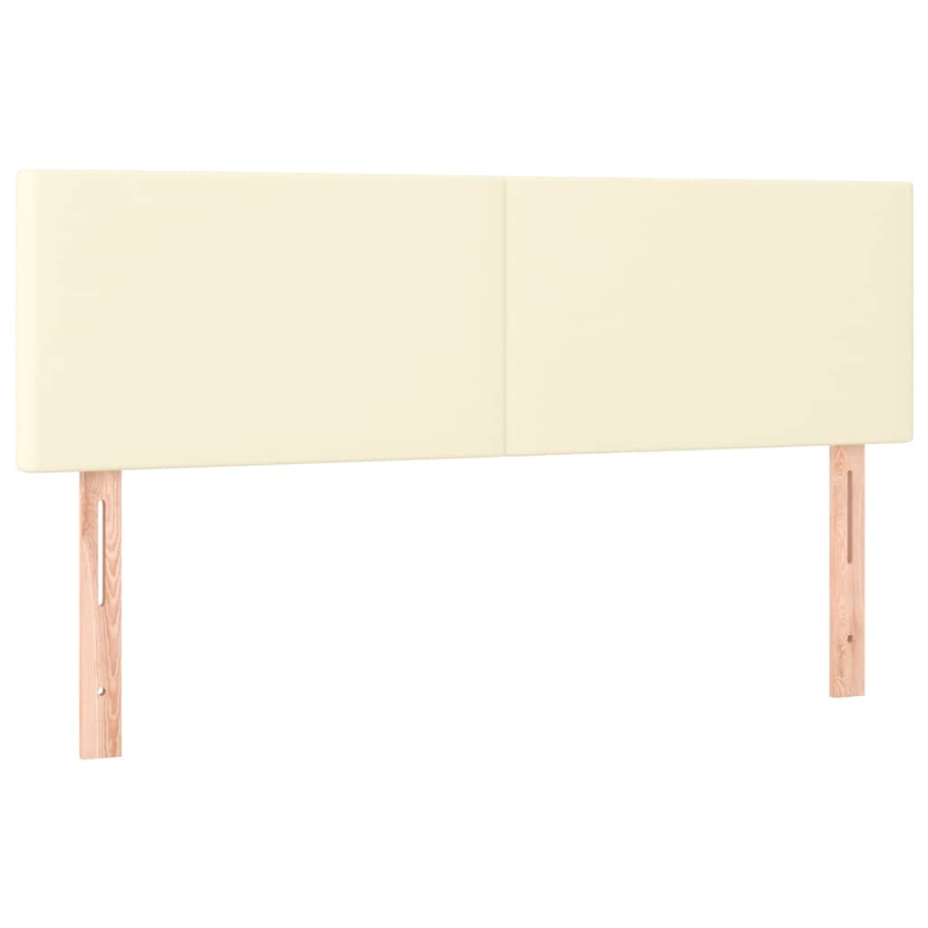 Sommier à lattes de lit avec matelas Crème 140x190cm Similicuir