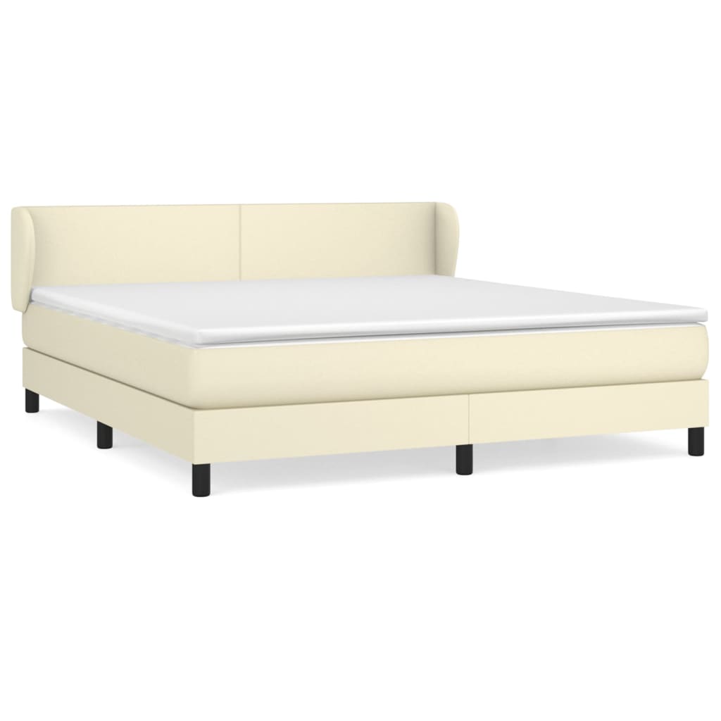 Sommier à lattes de lit avec matelas Crème 160x200cm Similicuir - XIOS