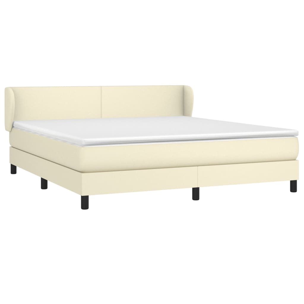 Sommier à lattes de lit avec matelas Crème 160x200cm Similicuir - XIOS