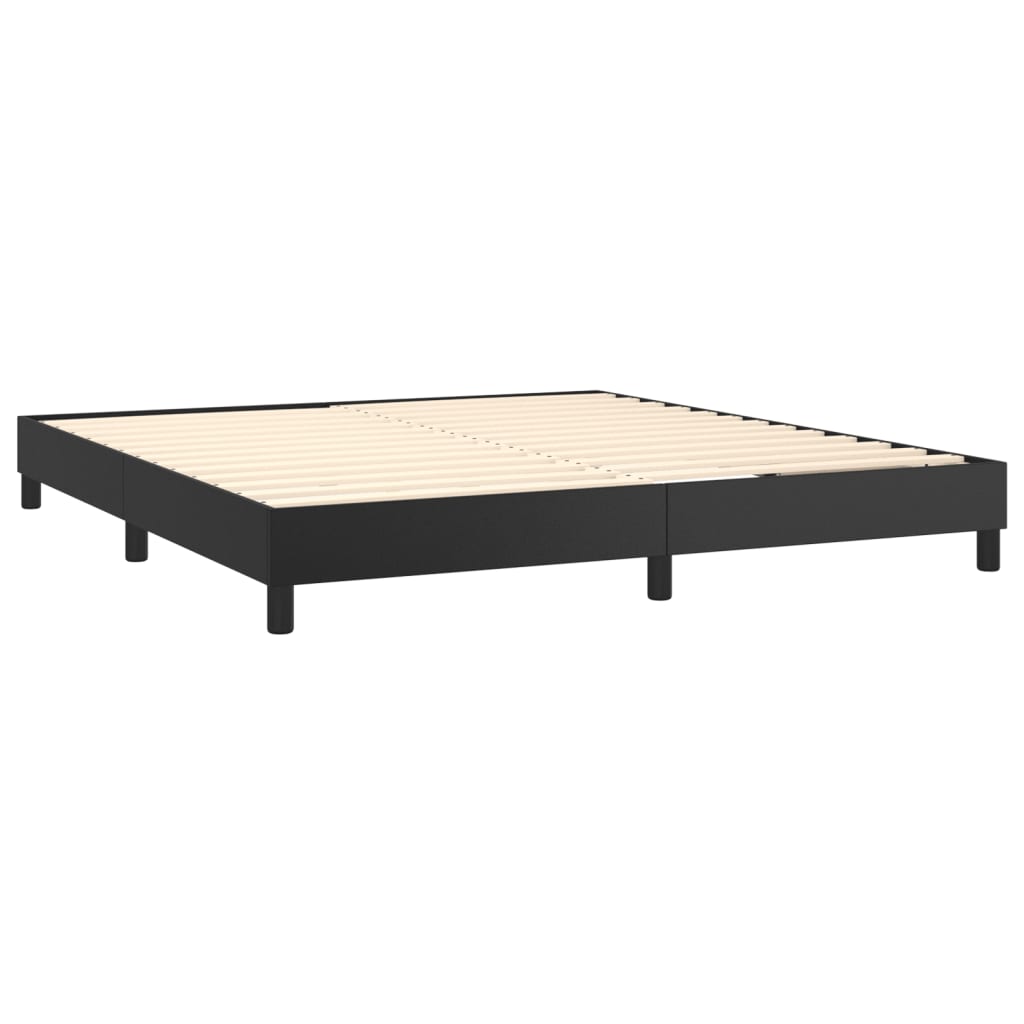 Sommier à lattes de lit avec matelas Noir 180x200 cm Similicuir - XIOS