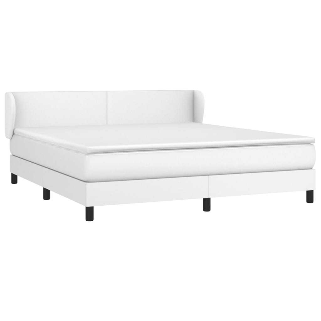 Sommier à lattes de lit avec matelas Blanc 180x200cm Similicuir