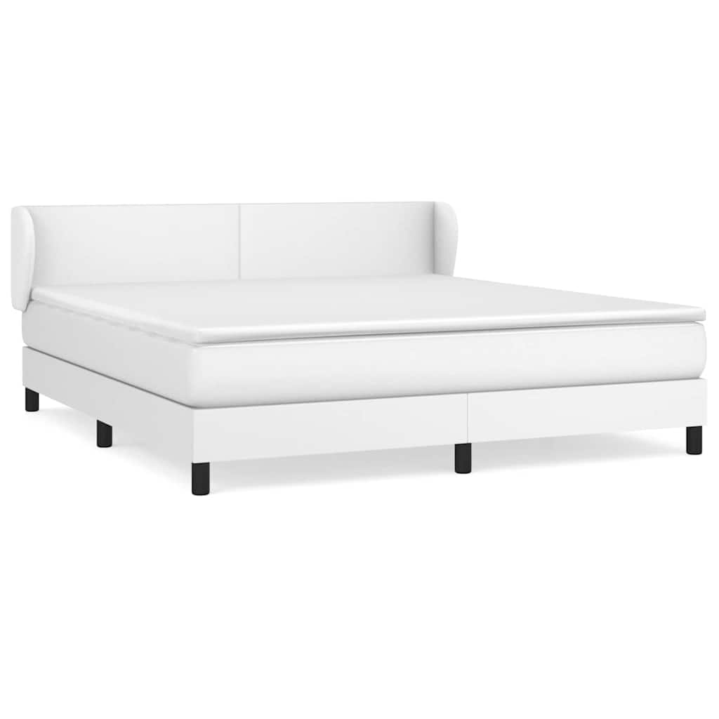 Sommier à lattes de lit avec matelas Blanc 180x200cm Similicuir