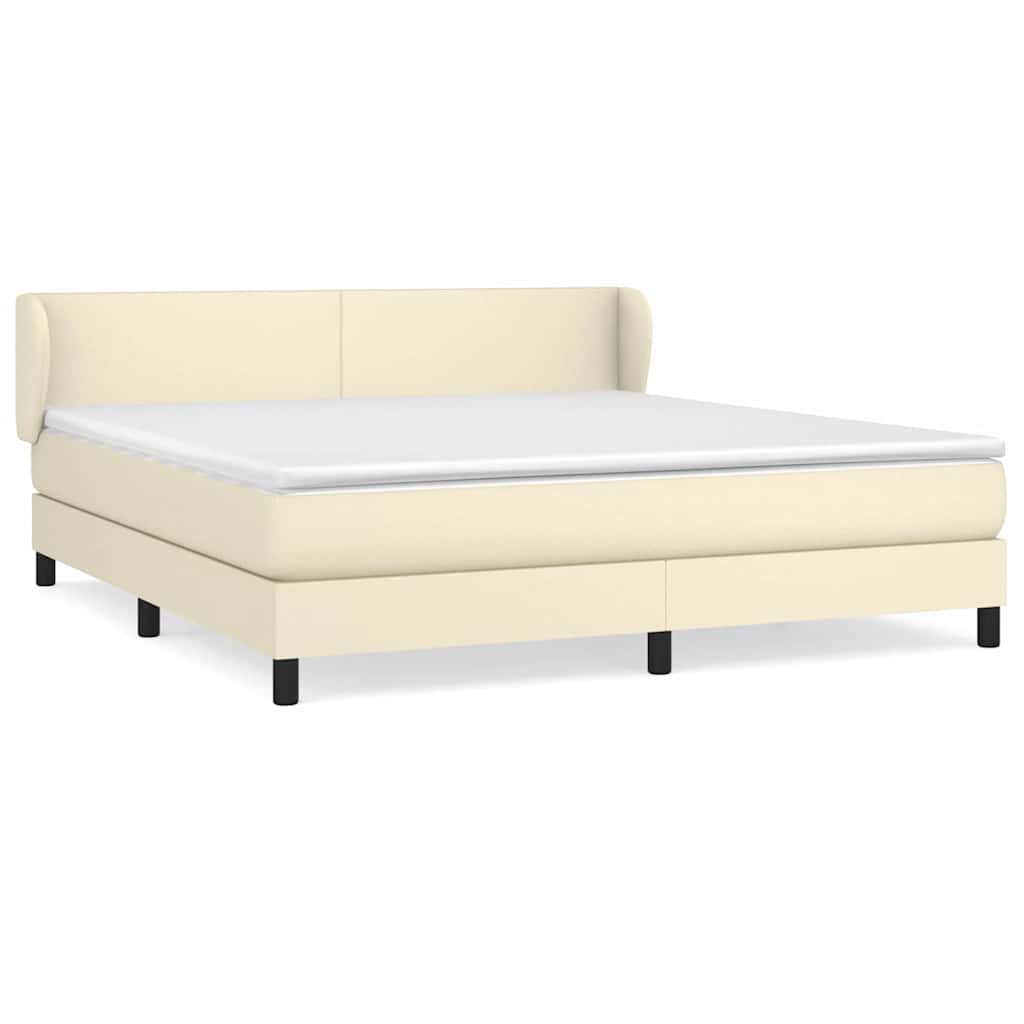 Sommier à lattes de lit avec matelas Crème 180x200cm Similicuir - XIOS