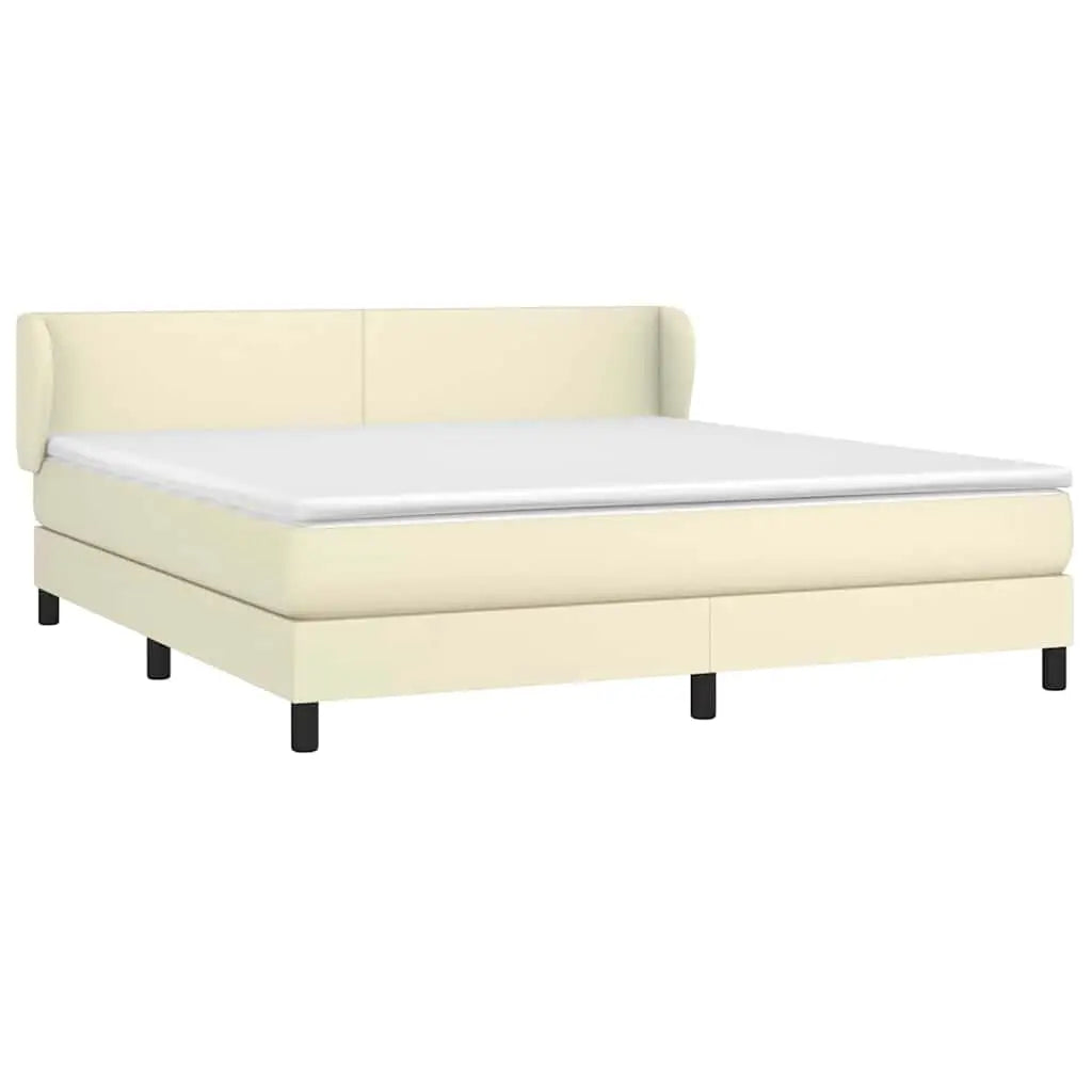 Sommier à lattes de lit avec matelas Crème 180x200cm Similicuir - XIOS