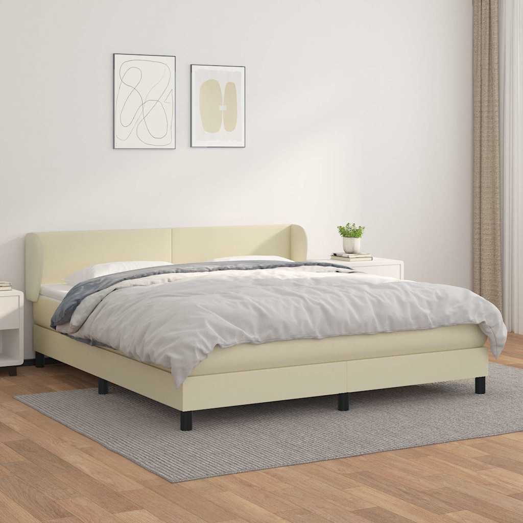 Sommier à lattes de lit avec matelas Crème 180x200cm Similicuir - XIOS