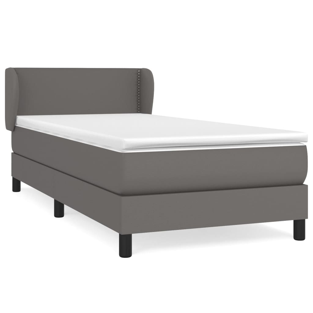 Sommier à lattes de lit avec matelas Gris 90x190 cm Similicuir - XIOS