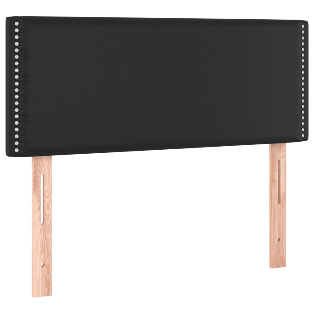 Sommier à lattes de lit avec matelas Noir 90x200 cm Similicuir - XIOS