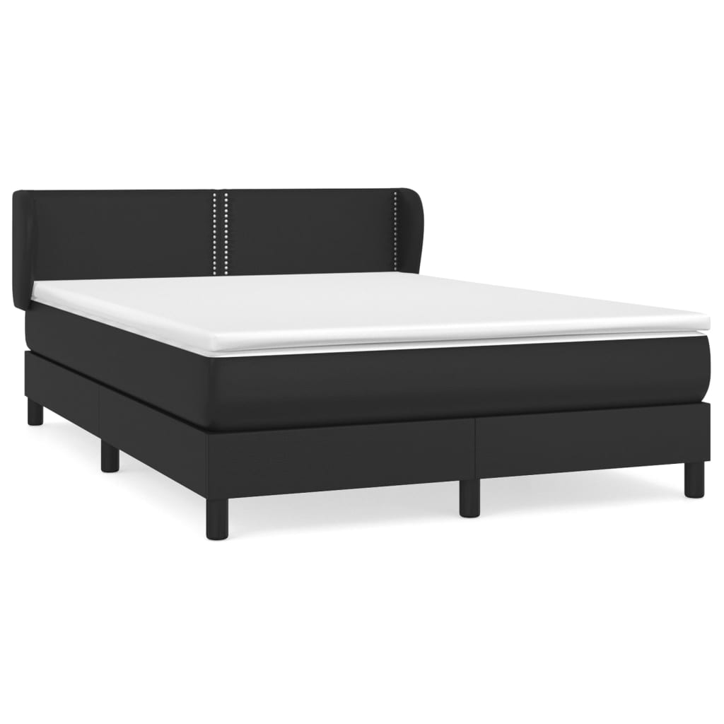 Sommier à lattes de lit avec matelas Noir 140x190 cm Similicuir - XIOS