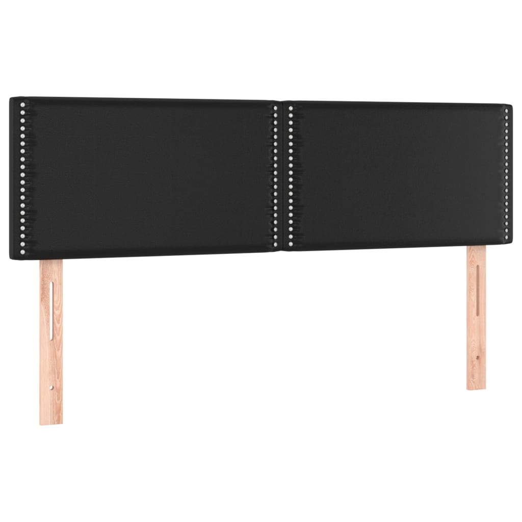 Sommier à lattes de lit avec matelas Noir 140x190 cm Similicuir - XIOS