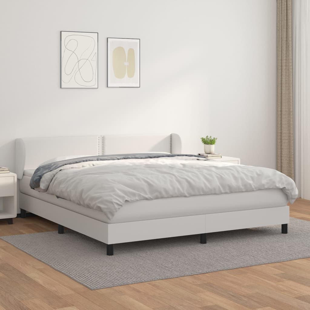 Sommier à lattes de lit avec matelas Blanc 180x200cm Similicuir - XIOS