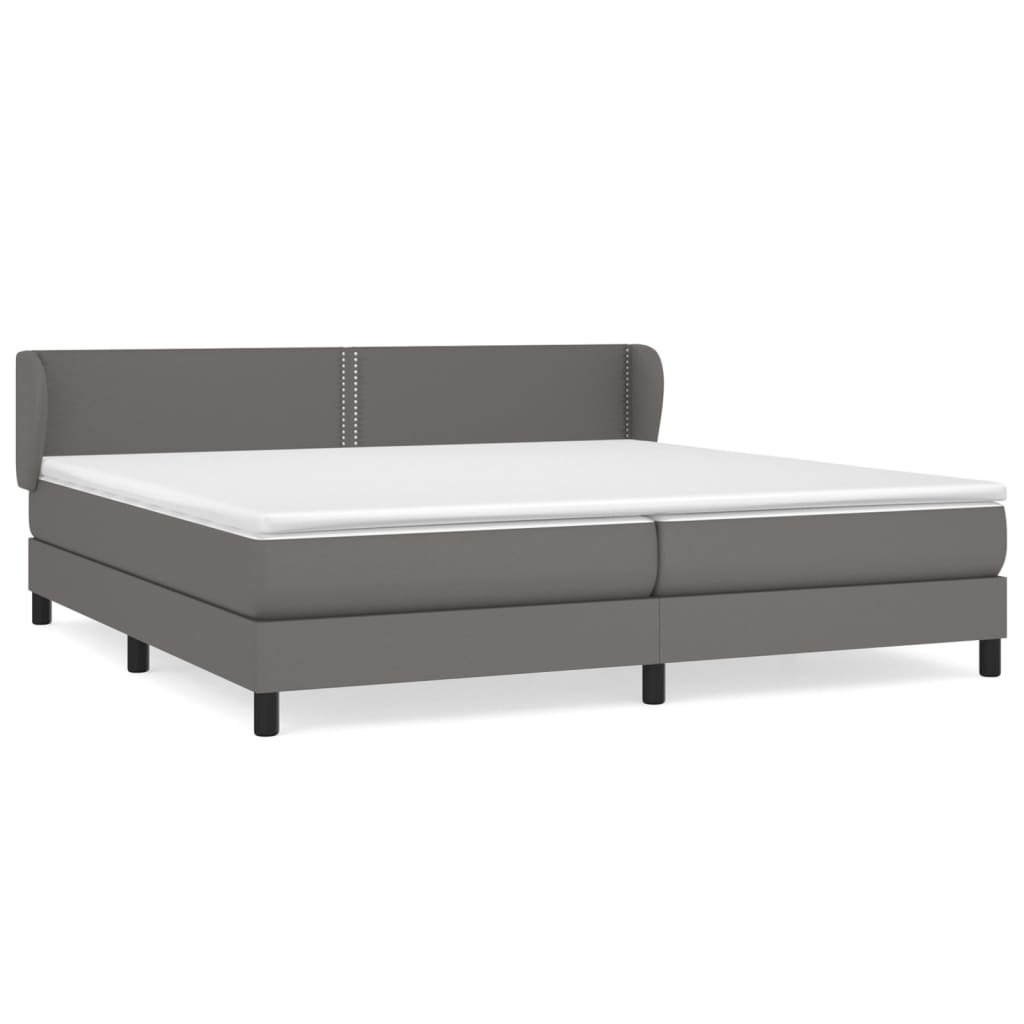 Sommier à lattes de lit avec matelas Gris 200x200 cm Similicuir - XIOS