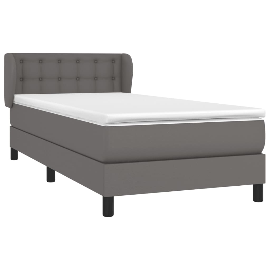 Sommier à lattes de lit avec matelas Gris 80x200 cm Similicuir
