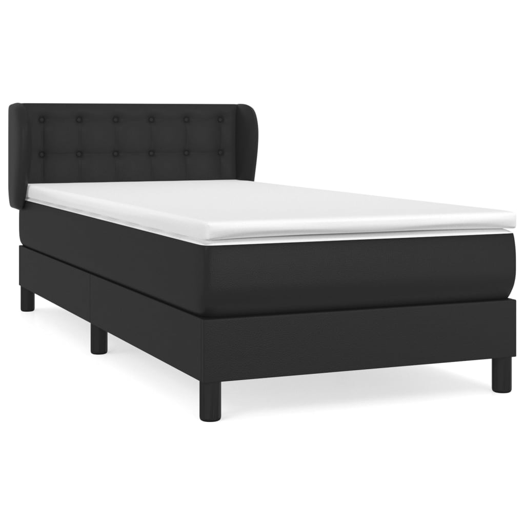 Sommier à lattes de lit avec matelas Noir 100x200 cm Similicuir - XIOS