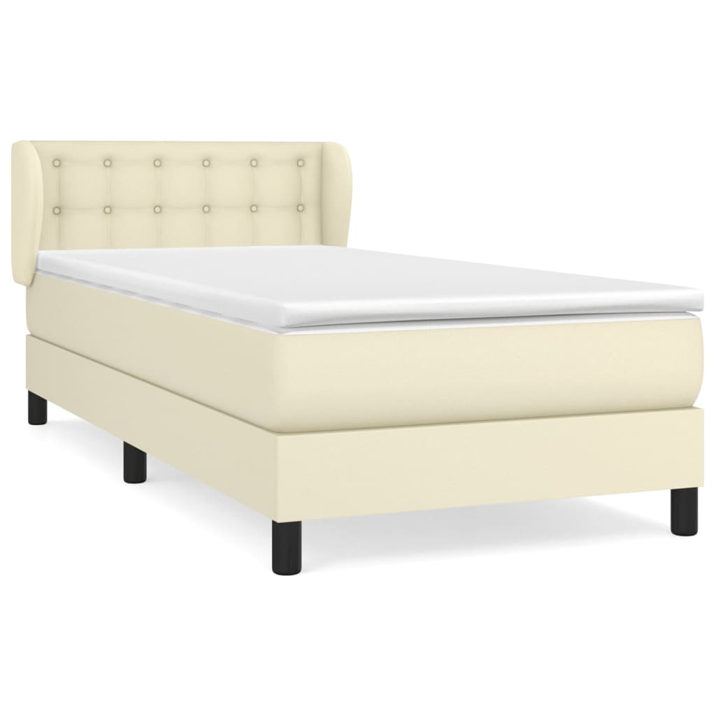 Sommier à lattes de lit avec matelas Crème 100x200cm Similicuir - XIOS